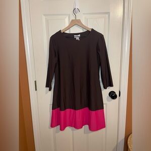 Jude Connally Perry Dress in Brown/Berry Combo Size Large NWT